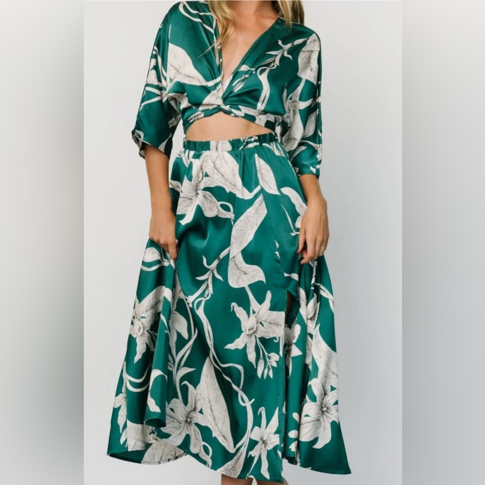 Baltic Born Green and White Floral Dress